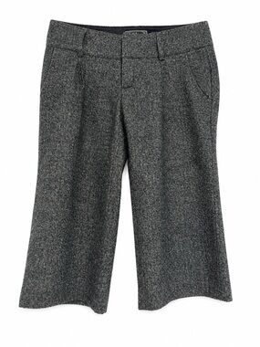 VTG Y2K Guess Wool Blend Low Rise Gray Sparkle Herringbone Capris